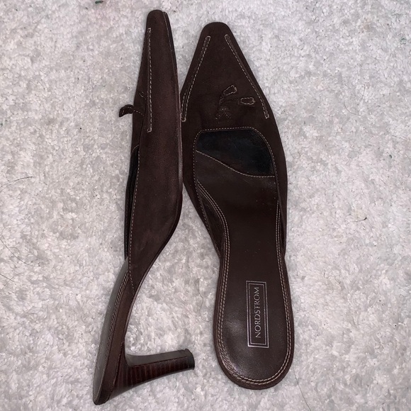 Nordstrom Chocolate Suede Mules with Tassel - Picture 1 of 6